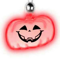 Light Up Pendant Necklace - Pumpkin - Red